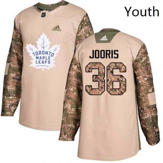 Youth Adidas Toronto Maple Leafs 36 Josh Jooris Authentic Camo Veterans Day Practice NHL Jersey